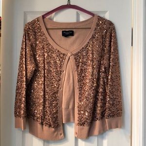 American Eagle blush cardigan.
